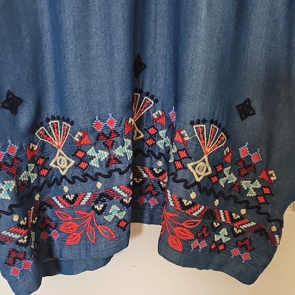 Johnny Was Piper Shirt Tail Kimono Boho Embroidered  Large Preowned - Picture 6 of 14